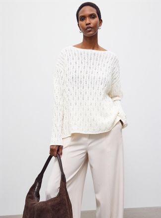 Naif Womens Jude oversized silk and cotton sweater