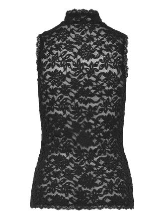 Rosemunde Spitzentop ROSEMUNDE Delicia lace top, Damen, Gr. XL, schwarz, Obermaterial: 50% Baumwolle, 48% Polyamid, 2% Elasthan, Tops Spitzentop, aus elastische