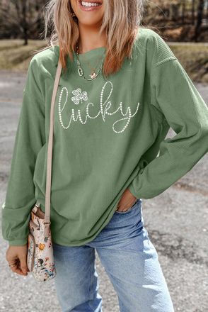 Azura Exchange Lucky Print Crew Neck Sweatshirt