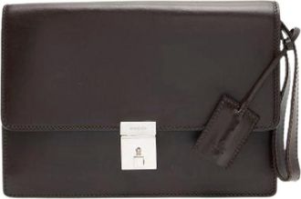 Gucci Pre-owned Clutches, female, Brown, Size: ONE SIZE Pre-owned Leather Clutch