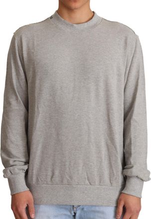 Dolce & Gabbana Gray Cotton Crewneck Pullover Mens Sweater