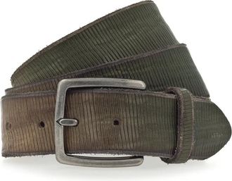B.Belt Cat 40 mm Su&egrave;de Leren Riem - Heren - Riemen - Groen - 100 CM - Su&egrave;de - Accessoires