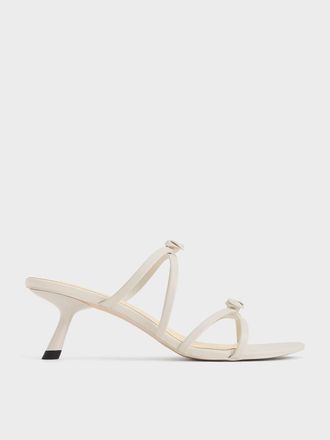 Charles & Keith Rose Strappy Slant-Heel Mules