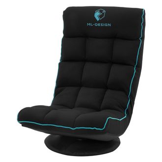 ML Design Ml-design Sof&aacute; Gaming Ergon&oacute;mico, Negro-turquesa, Sill&oacute;n De Ordenador, Videojuegos Con Reposacabezas, Asiento Gamer De Suelo, Giratorio 360&deg; Y Ajustab