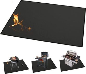 OEM Alfombrilla Grande (152 &times; 101 Cm) Para Barbacoas De Carb&oacute;n, Estufas, Ahumadores Y Parrillas De Gas. Protecci&oacute;n De Terrazas Y Patios, Resistente Al Fue