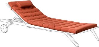 Beliani Beliani - Coj&iacute;n Para Tumbona Con Reposacabezas Resistente A Los Rayos Uv Rojo Cesana