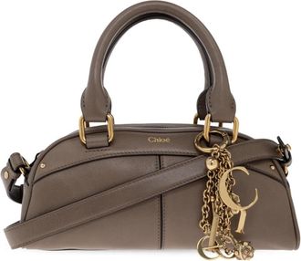 Chlo&eacute; Bowling Small Handbag - Dames - Handtassen - Bruin - ONE Size - Katoen - Tassen