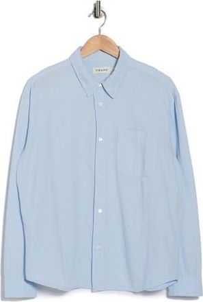 Frame Denim Cotton & Linen Chambray Button-Up Shirt in Herald at Nordstrom Rack, Size X-Large