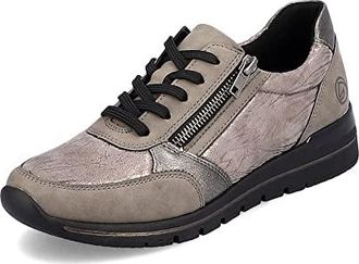 Baskets Basses Femme Remonte D0T09 - Cuir, Semelle Légère, Largeur Large, Talon 5,5 Cm