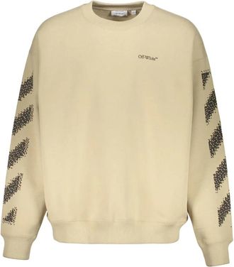 Off-white Logo Crewneck Sweatshirt - Heren - Sweatshirts - Beige - XS - Katoen - Hoodies & sweatvesten