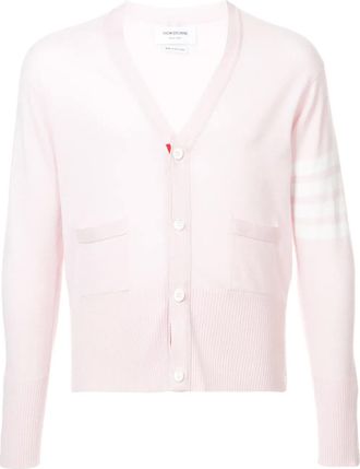Thom Browne cashmere striped sleeve cardigan - Roze