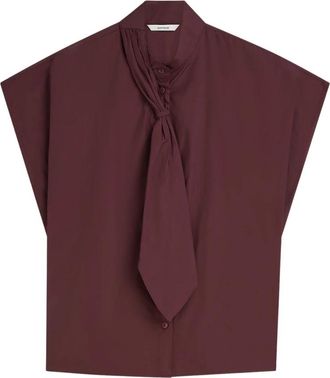 Summum Top Taft Light - Dames - Blouses - Rood - M - Polyester - Overhemden
