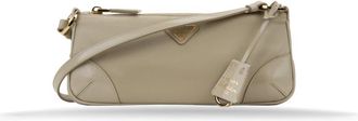 Prada Dames Schoudertas Rits Stijlvol - Dames - Schoudertassen - Beige - ONE Size - Leer - Tassen