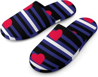 Generic Leather BDSM Flag Mens Cozy Memory Foam Slippers Warm Cotton House Shoes Comfy Slipper for Indoor Outdoor