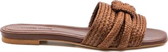 Andrea Gomez Denisse Raffia Slide Flat in Brown at Nordstrom, Size 36.5