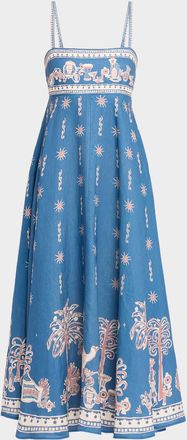 Alemais Acacia Linen Midi Sundress