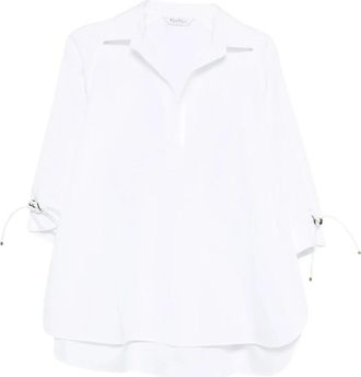 Max Mara Cotton Poplin Blouse - Dames - Blouses - Wit - S - Katoen - Overhemden