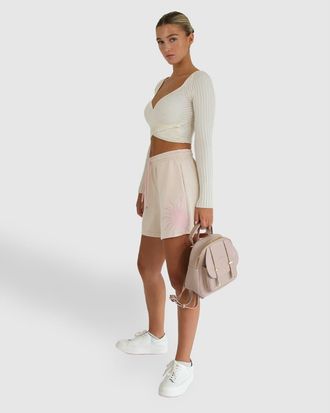 Belle & Bloom Turn To You Track Short in Blush at Nordstrom, Size X-Small Au