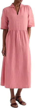 Seasalt Cornwall Fen Linen Midi Dress in Wild Rose Swatch at Nordstrom, Size 14 Us