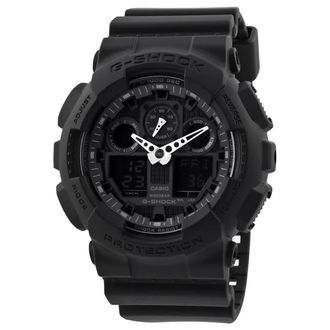 Casio G-Shock Perpetual Alarm World Time Chronograph Quartz Analog-Digital Black Dial Mens Watch GA-100-1A1