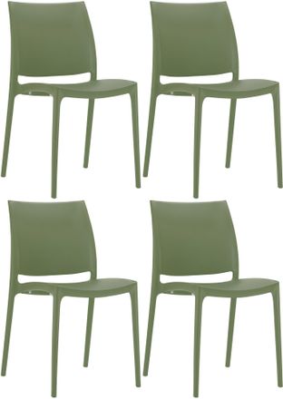 Clp Clp - Set De 4 Sillas Apilables Maya Oliva