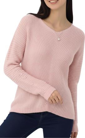 Re Tech UK Warm Ladies V Neck Knitted Jumpers for Women - Soft Feeling - Loose Fitting - Long Line Top - Perfect for Winter, (Baby Pink, S/M)