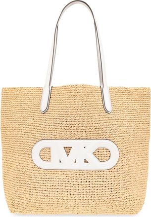 Michael Kors Eliza XL shopper tas - Dames - Shoppers - Beige - ONE Size - Leer - Tassen