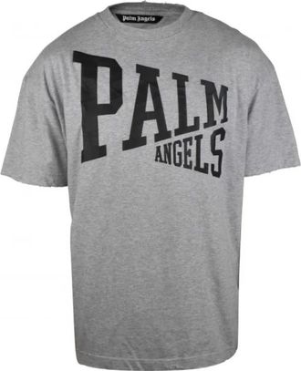Palm Angels Cotton - Heren - T-shirts - Grijs - XL - Katoen - Tops