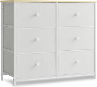 Songmics C&oacute;moda de 30 x 80 x 71 cm de color blanco y roble