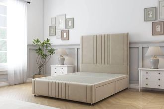 Sloomy Harrington Coniston Divan Base 2 Drawers 54 Headboard & 12 Footboard in Cream | Size: Super King