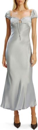 Bardot Stasia Satin Slipdress in Dusty Blue at Nordstrom, Size 12