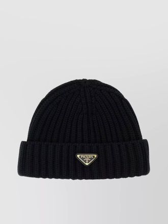 Prada wool beanie hat folded cuff