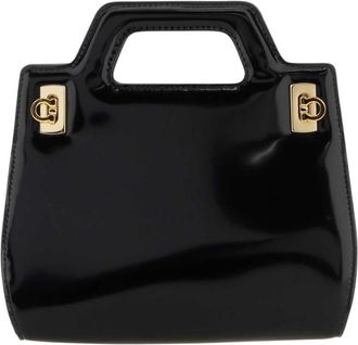 Ferragamo Black Wanda Mini Satchel