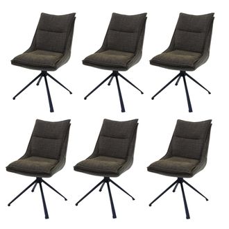 Hhg Juego De 6 Silla De Comedor Hhg 453, Silla De Cocina, Giratoria Con Retorno Autom&aacute;tico, Tela/textil (420 G/m&sup2;) Oeko-tex, Verde