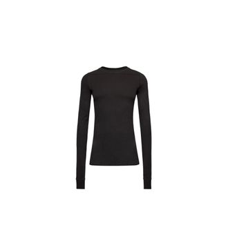 Rick Owens Moncler Girder Long Sleeve Cotton T-shirt, Unisex, Black, Size: Xl