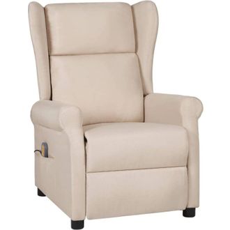 vidaXL Sill&oacute;n De Masaje De Tela Color Crema Vidaxl