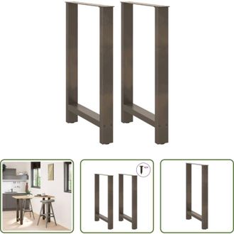 vidaXL vidaXL Acciaio naturale - Gambe per tavolo da bar in acciaio naturale 2 pz 60x(90-91) cm in acciaio