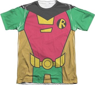 Gildan Teen Titans Go Robin Uniform Adult Poly/Cotton Short Sleeve Tee / T-Shirt
