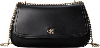 Calvin Klein Convertible Chain - Dames - Schoudertassen - Zwart - ONE Size - Polyester - Tassen