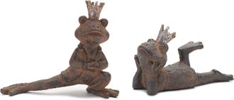 Melrose International Royal Lounging Frog Figurine (Set of 6) - Rust