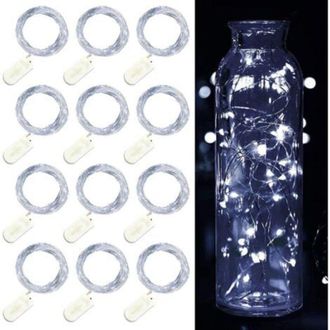 OEM Juego De 12 Guirnaldas De Luces Led, Funcionan Con Pilas, 2 M, 20 Luces Led De Hadas, Ip65 Resistente Al Agua, Decoraci&oacute;n Led Para Dormitorio, Navidad