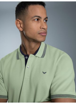 Trigema Poloshirt TRIGEMA TRIGEMA Poloshirt mit kontrastfarbigen Akzenten, Herren, Gr. 4XL, gr&uuml;n (gr&uuml;n tea), 100% Baumwolle, Basic, Shirts Poloshirt