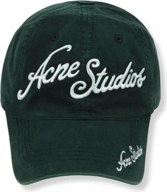 Acne Studios Carliy Venice Cap - Heren - Petten - Groen - ONE Size - Katoen - Accessoires