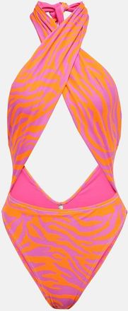 Reina Olga Italian Stallion zebra-print swimsuit