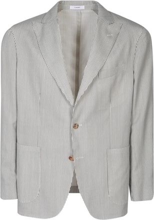 Boglioli Striped Wool Silk Jacket - Heren - Blazers - Veelkleurig - XL - Wol - Jassen