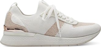 Tamaris Witte Ros&eacute;gouden Sneakers - Dames - Sneakers - Wit - 37 EU - Schoenen
