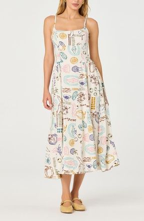 ASTR the Label Ansley Mixed Print Dress in Off White Picnic at Nordstrom, Size X-Small