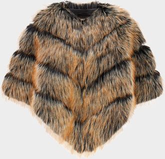 Theia Fox-Like Faux Fur Cape