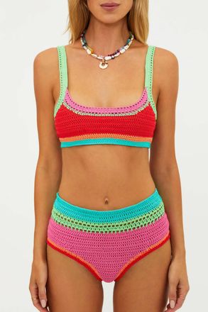 Beach Riot Womens Karmen Bottom In Neon