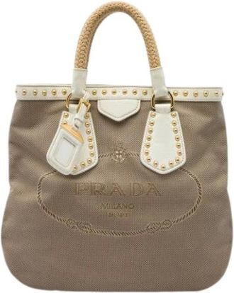 Prada Pre-owned Canapa Logo satchel - Pre-owned - Mujer - Marr&oacute;n - ONE SIZE